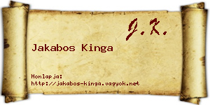 Jakabos Kinga névjegykártya